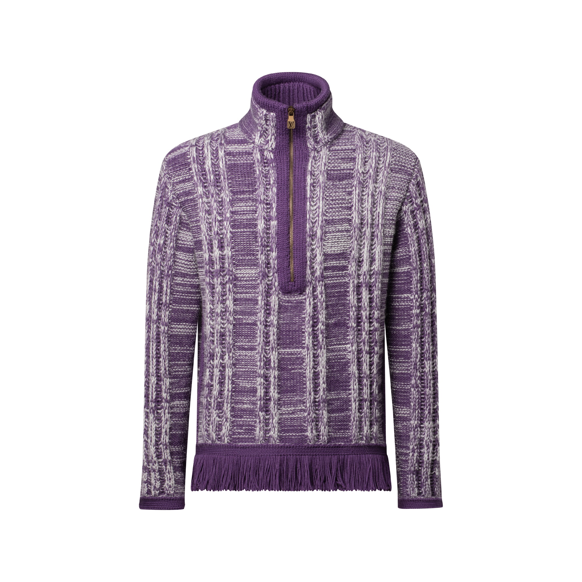 ZOY 紫色 ストライプ 袖 フルジップ セーター ストライプ ジャカード ハーフジップ セーター ｜ルイ・ヴィトン 公式